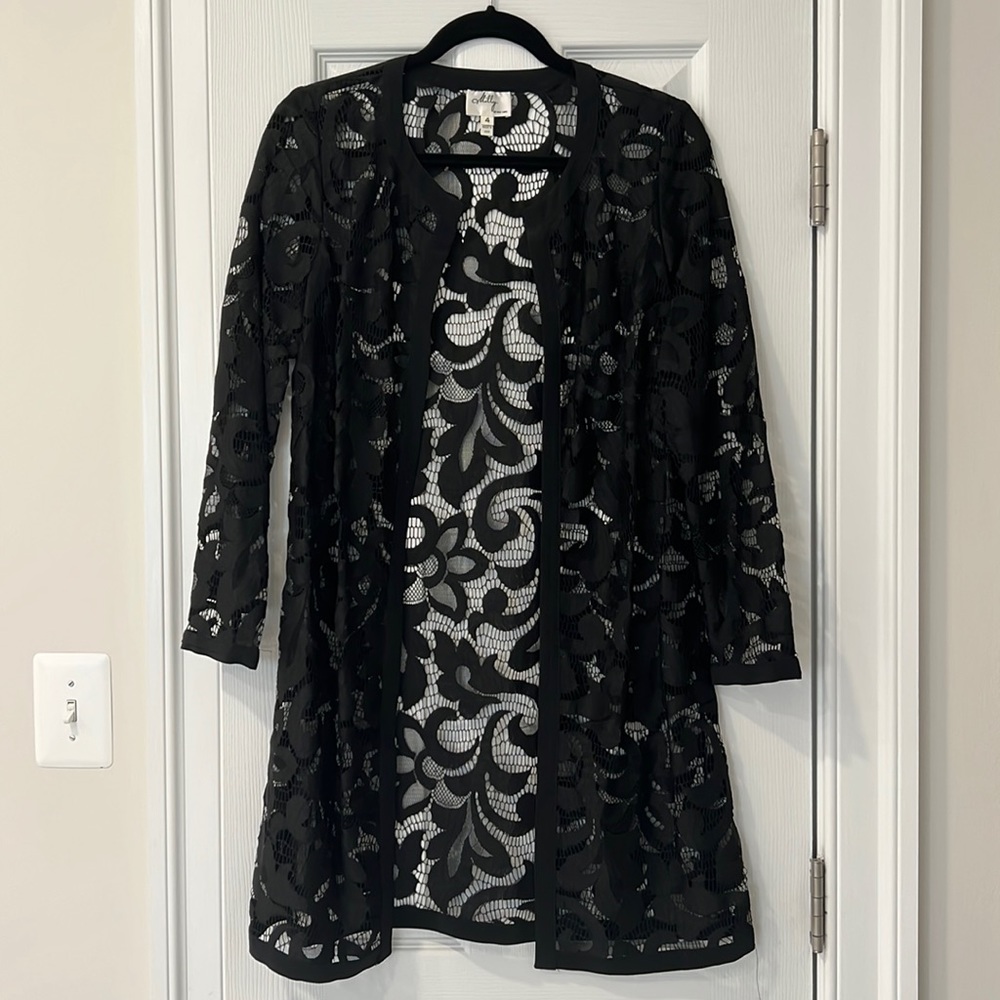 Beautiful Lace Cocktail Jacket by Milly Black Size 4